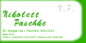 nikolett paschke business card